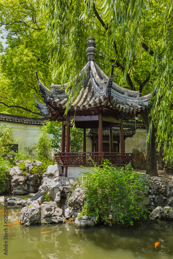 Yuyuan garden (Garden of Happiness) in center of Shanghai China
