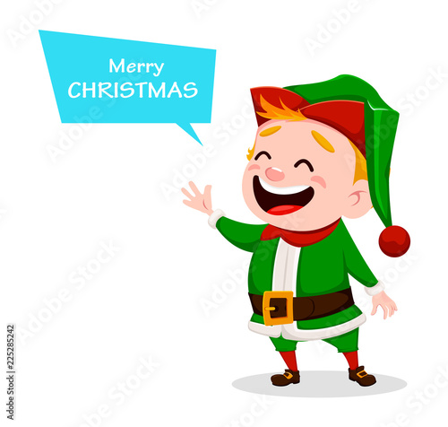 Merry Christmas. Funny Santa Claus helper