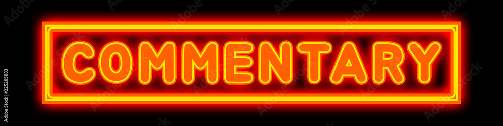 Commentary - glowing text on black background Commentary - glowing text on black background