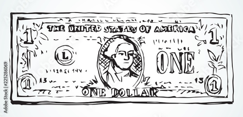 One dollar. Vector drawing