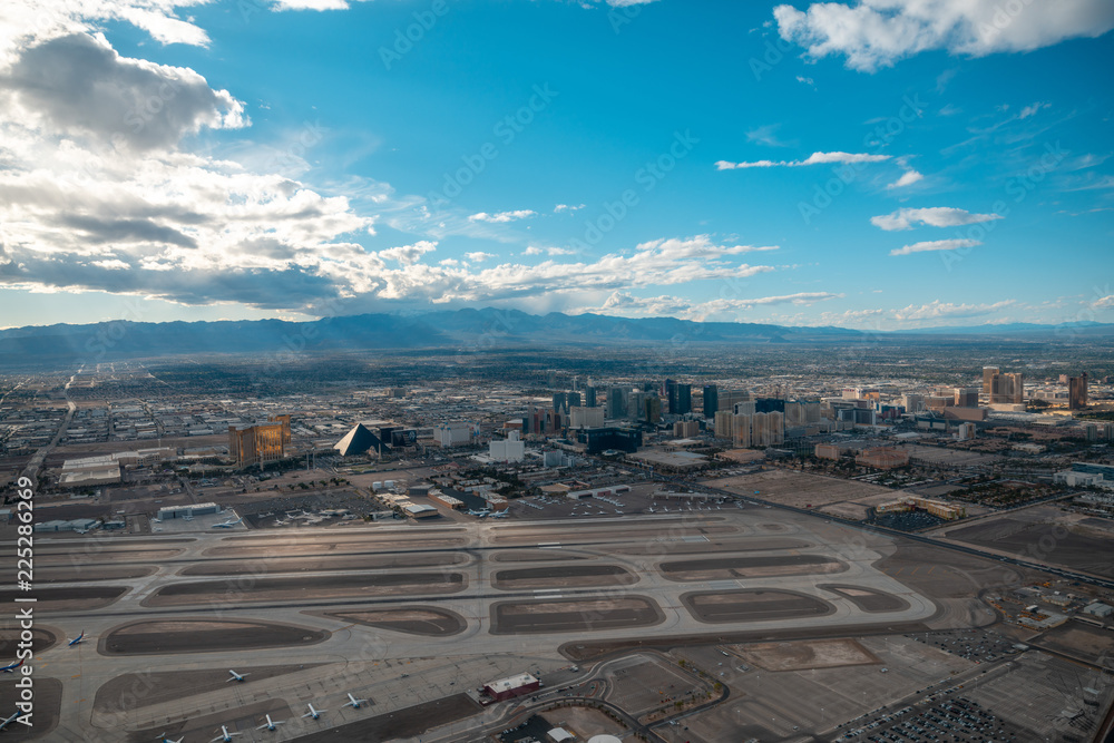 Helicopter view of Vegas