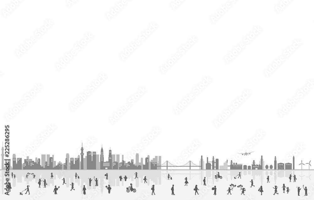 Obraz premium 都市 人物 風景
