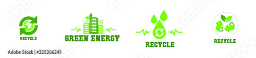green energy or zero waste concept icon