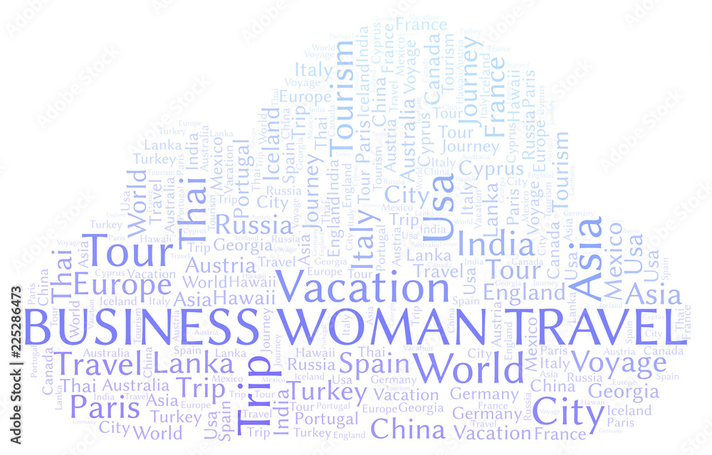 Business Woman Travel word cloud. Business Woman Travel word cloud.