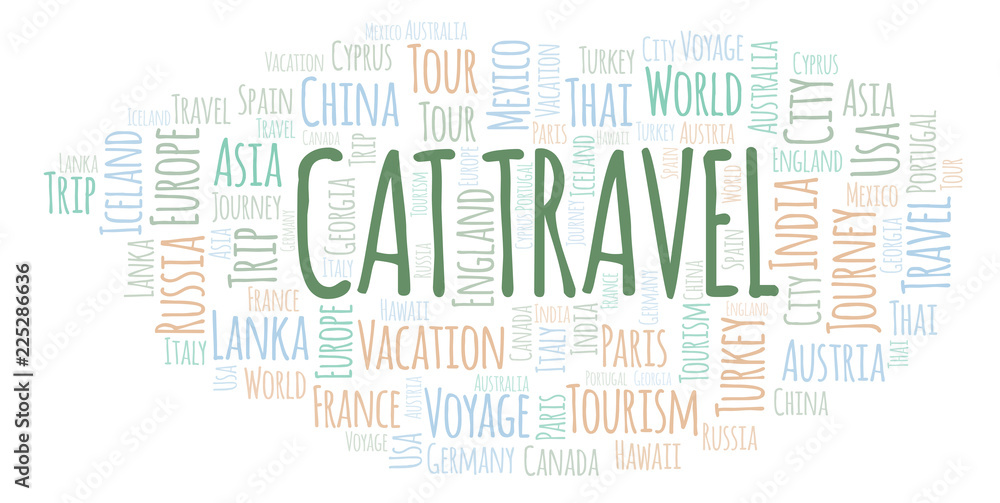 Fototapeta premium Cat Travel word cloud.