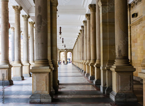Mill Colonnade in Karlovy Vary which is the most visited spa town in Czech Republic. © Nikolai Korzhov