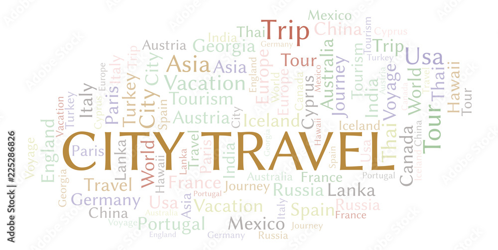 City Travel word cloud. City Travel word cloud.