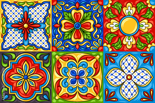 Mexican talavera ceramic tile pattern.