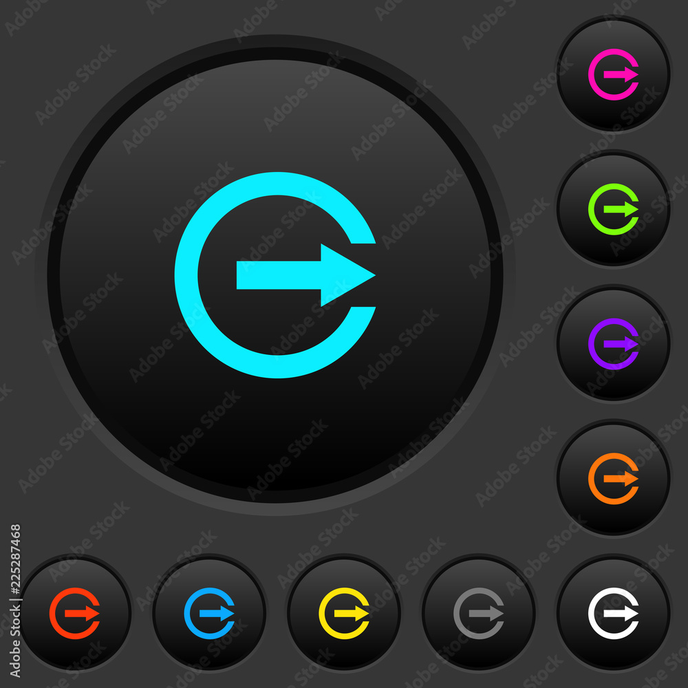 Export with inner arrow dark push buttons with color icons Export with inner arrow dark push buttons with color icons
