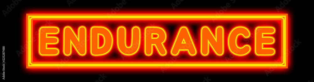 Endurance - glowing text on black background Endurance - glowing text on black background