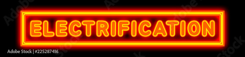 Fotografija Electrification - glowing text on black background