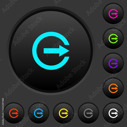 Export with inner arrow dark push buttons with color icons