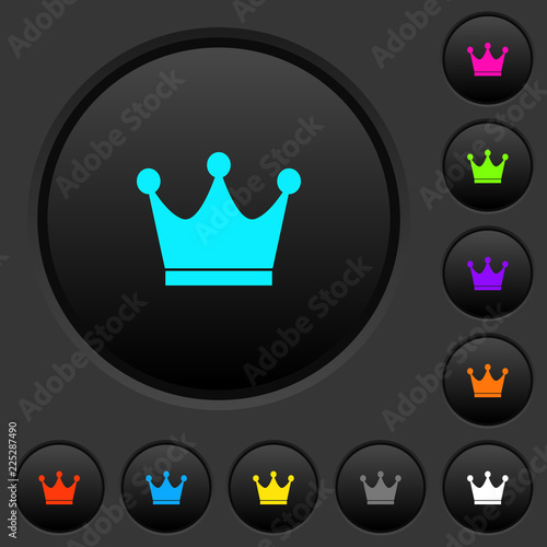 Premium services dark push buttons with color icons