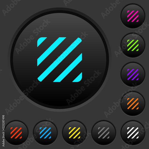 Texture dark push buttons with color icons