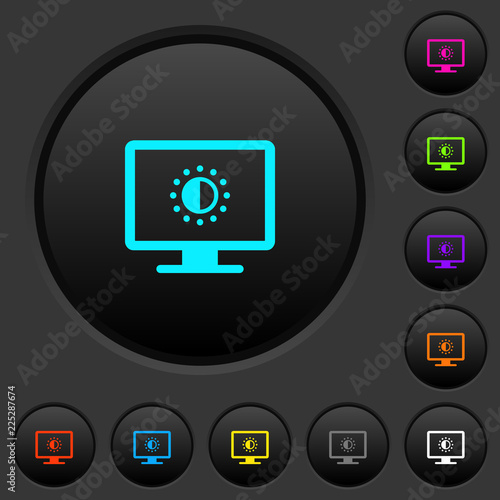 Adjust screen saturation dark push buttons with color icons