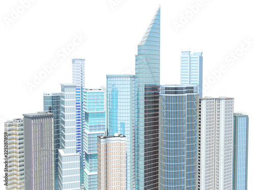 Skyscrapers. 3d illustration isolated on white
