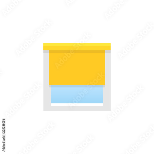 Yellow roller blind. Sun protection shade &  jalousie. Flat illustration