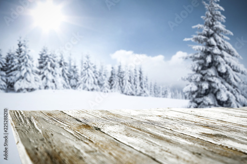 Table background of free space for your decoration and winter time  © magdal3na