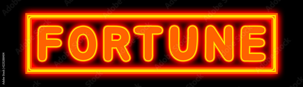 Fortune - glowing text on black background Fortune - glowing text on black background