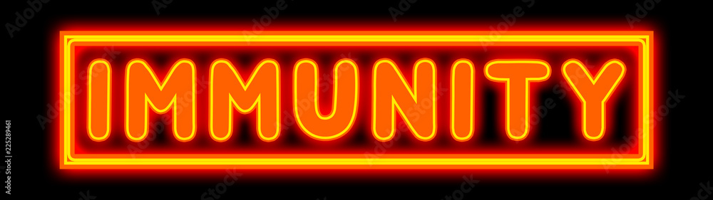 Immunity - glowing text on black background Immunity - glowing text on black background