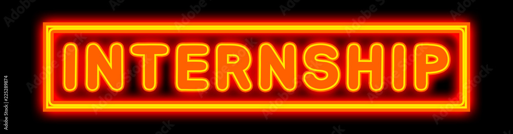 Internship - glowing text on black background Internship - glowing text on black background