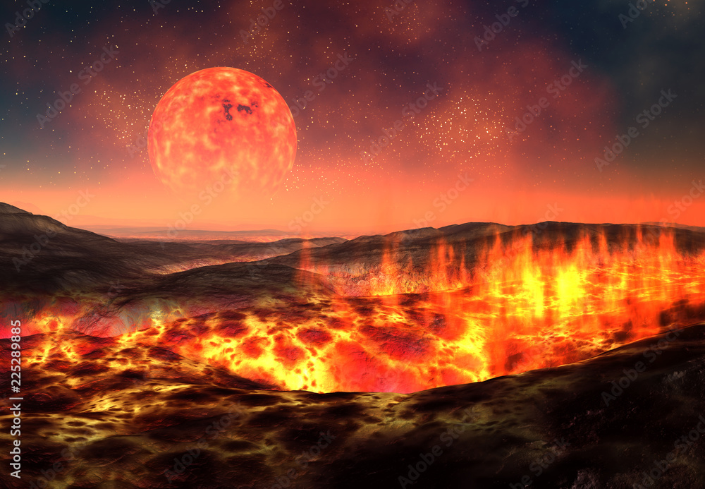 3D Rendered Fantasy Alien Landscape - 3D Illustration 3D Rendered Fantasy Alien Landscape - 3D Illustration