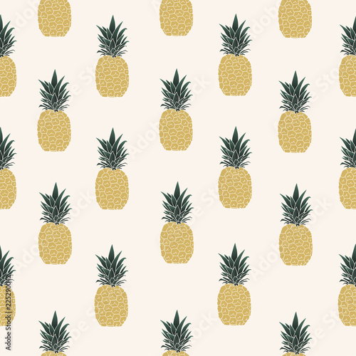 Vector illustration. Pineapple seamless pattern.