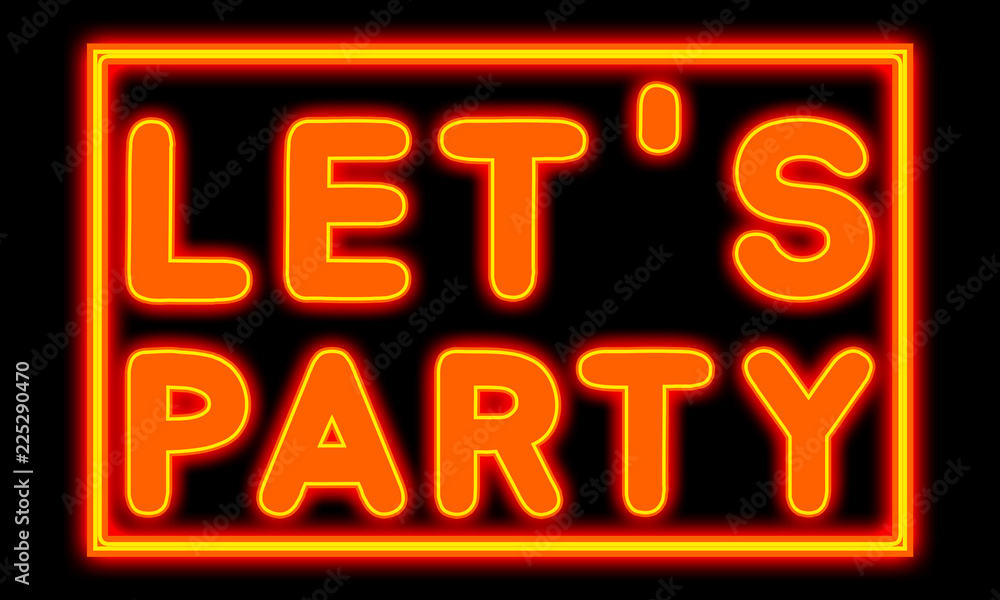 Letγçös Party - glowing text on black background Letγçös Party - glowing text on black background