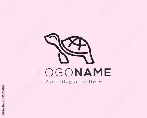 Stand Line Art Turtle logo, Stand line art Tortoise logo