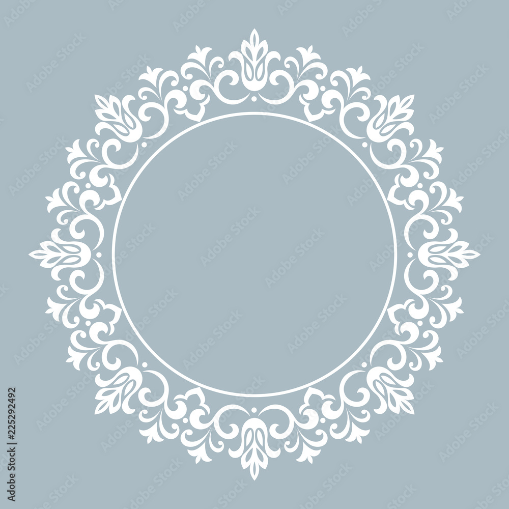 Decorative frame Elegant vector element for design in Eastern style, place for text. Floral blue border. Lace illustration for invitations and greeting cards Decorative frame Elegant vector element for design in Eastern style, place for text. Floral blue border. Lace illustration for invitations and greeting cards
