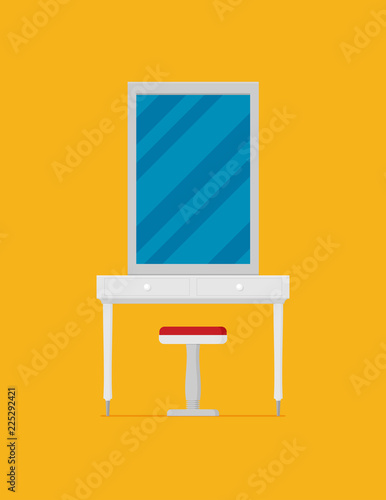 Flat vector table for cosmetics