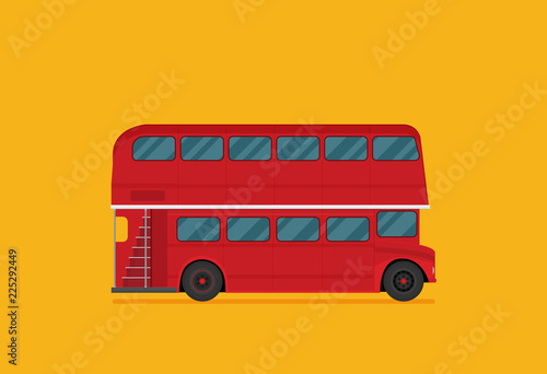 A vector illustration of a red london bus