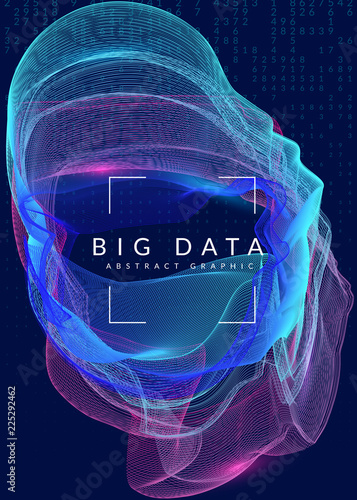 Artificial intelligence background. Technology for big data, visualization, deep learning and quantum computing. Design template for system concept. Abstract artificial intelligence backdrop.
