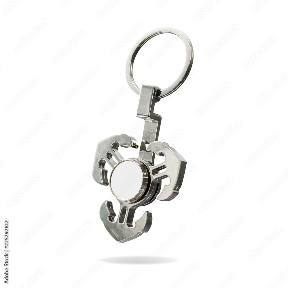 Steel key ring isolated on white background. Blank key chain for your design. ( Clipping path or cut out object for montage ) Can put text, image, and logo. Steel key ring isolated on white background. Blank key chain for your design. ( Clipping path or cut out object for montage ) Can put text, image, and logo.
