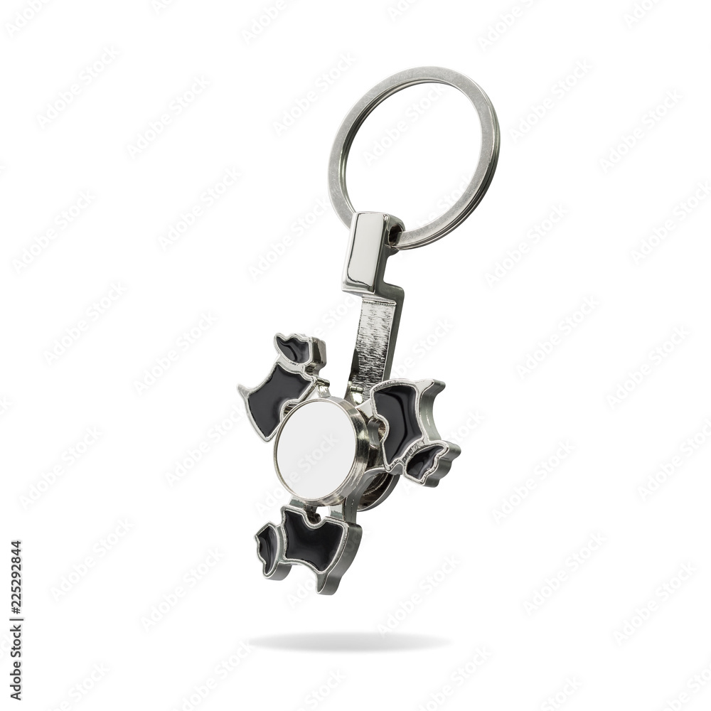 Steel key ring isolated on white background. Blank key chain for your design. ( Clipping path or cut out object for montage ) Can put text, image, and logo. Steel key ring isolated on white background. Blank key chain for your design. ( Clipping path or cut out object for montage ) Can put text, image, and logo.