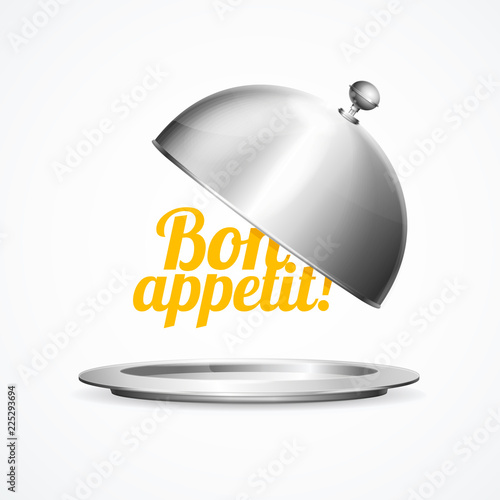 Realistic 3d Detailed Shiny Metallic Restaurant Cloche. Vector
