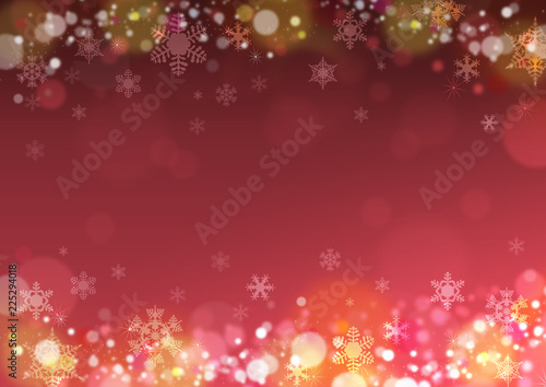 クリスマス 雪の結晶 冬の背景 赤 イラスト