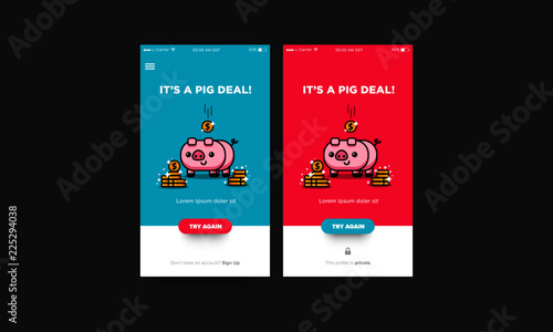 It's a Pig Deal Sale Page Design with Cute Piggy Bank Illustration Gold Coins 