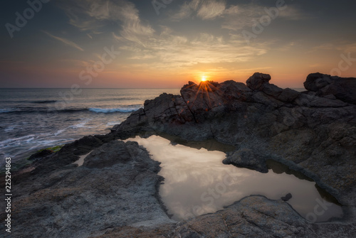Dawn among the rocks / Sea sunrise at the Black Sea coast near Rezovo, Bulgaria