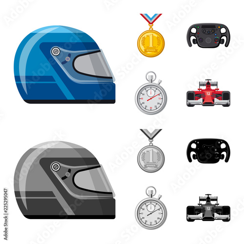Vector illustration of car and rally logo. Collection of car and race stock vector illustration.