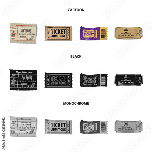 Vector design of ticket and admission sign. Set of ticket and event stock symbol for web.