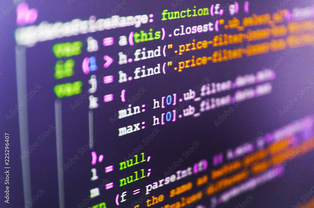 Digital technology on display. Programing workflow abstract algorithm ...