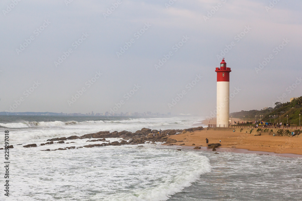 The Umhlanga beach and lighthouse, Umhlanga, South Africa.