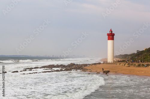 The Umhlanga beach and lighthouse, Umhlanga, South Africa.