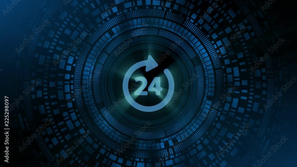 Business button 24 hours service online network web icon business man hand hologram hud projection Business button 24 hours service online network web icon business man hand hologram hud projection