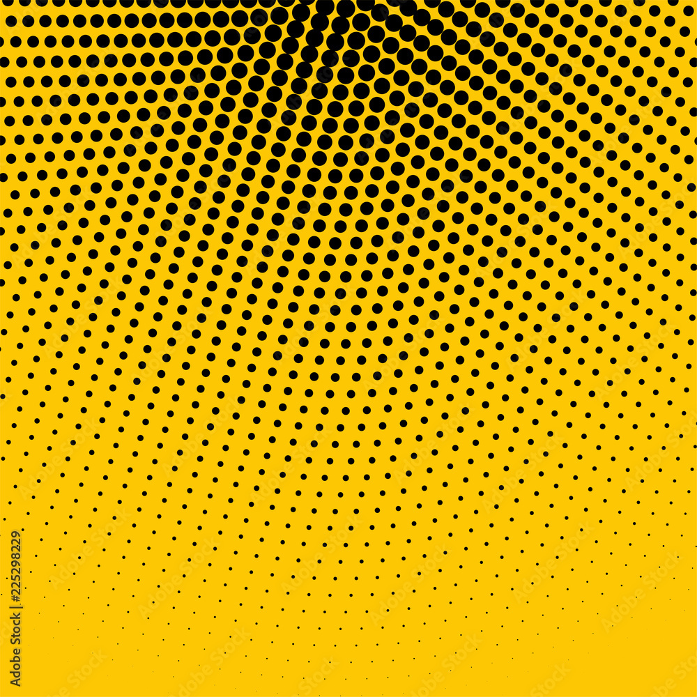 abstract yellow background with black halftone