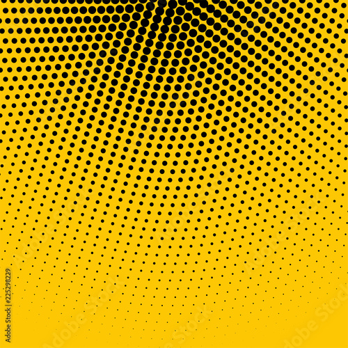 abstract yellow background with black halftone