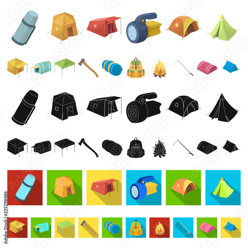 Different kinds of tents cartoon icons in set collection for design. Temporary shelter and housing vector symbol stock web illustration.