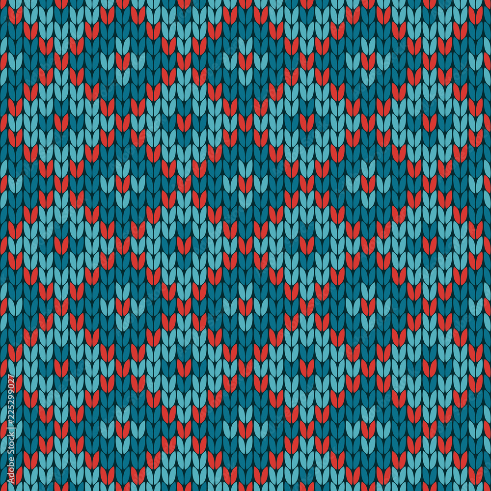 Lovely traditional knit vector pattern in contrasty blue & red color scheme, seamless repeat design. Great for christmas related designs, paper products, apparel, wallpaper, scrapbooking, etc. Lovely traditional knit vector pattern in contrasty blue & red color scheme, seamless repeat design. Great for christmas related designs, paper products, apparel, wallpaper, scrapbooking, etc.