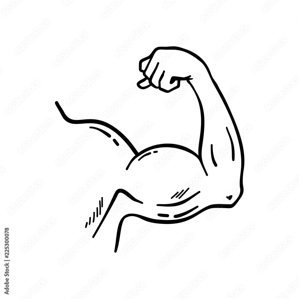 Bodybuilder muscle flex arm vector illustration Stock Vector | Adobe Stock
